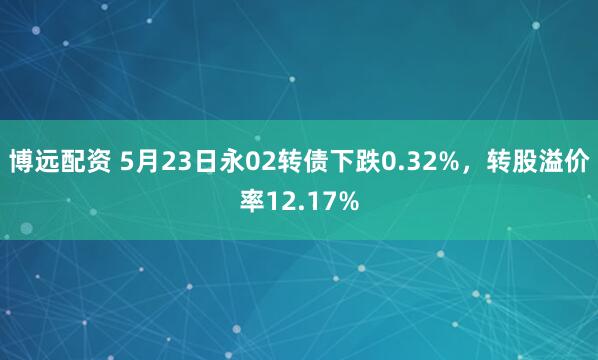 博远配资 5月23日永02转债下跌0.32%，转股溢价率12.17%